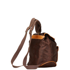 エム シー エム ヴィセトス ロゴグラム リュック バックパック ブラウン ナイロン レザー レディース MCM 【中古】