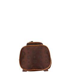 エム シー エム ヴィセトス ロゴグラム リュック バックパック ブラウン ナイロン レザー レディース MCM 【中古】