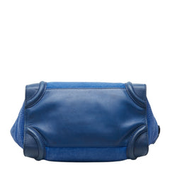 セリーヌ ラゲージ ミニショッパー ハンドバッグ ブルー レザー レディース CELINE 中古