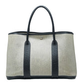 エルメス ガーデンパーティPM トートバッグ ハンドバッグ ベージュ ブラック トワルアッシュ ネゴンダ レディース HERMES 中古