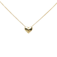 ティファニー K18YG イエローゴールド Pt950 プラチナ ダイヤ ドッツハート ネックレス レディース TIFFANY&Co. 中古