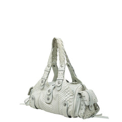 クロエ シルベラード ショルダーバッグ ハンドバッグ パイソン 6ESA51-50 グレー レザー レディース Chloe 中古
