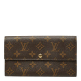 ルイ ヴィトン モノグラム ポシェット ポルト モネ クレディ 長財布 M61725 ブラウン PVC レザー レディース LOUIS VUITTON 中古
