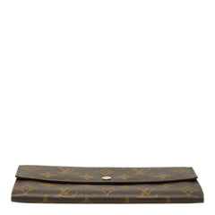 ルイ ヴィトン モノグラム ポシェット ポルト モネ クレディ 長財布 M61725 ブラウン PVC レザー レディース LOUIS VUITTON 中古