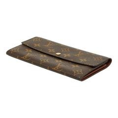 ルイ ヴィトン モノグラム ポシェット ポルト モネ クレディ 長財布 M61725 ブラウン PVC レザー レディース LOUIS VUITTON 中古