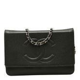 シャネル ココマーク チェーン ショルダーバッグ 斜めかけ カーキグリーン グリーン系 キャビアスキン レディース CHANEL 中古