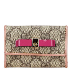 グッチ GGスプリーム キーケース 6連 388682 ベージュ ピンク PVC エナメル レディース GUCCI 【中古】