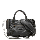 バレンシアガ クラシック ミニシティ ハンドバッグ ショルダーバッグ 2WAY 300295 グレー レザー レディース BALENCIAGA 中古