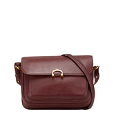 カルティエ マストライン 斜め掛け ショルダーバッグ ワインレッド ボルドー レザー レディース CARTIER 【中古】