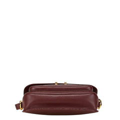 カルティエ マストライン 斜め掛け ショルダーバッグ ワインレッド ボルドー レザー レディース CARTIER 【中古】