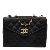シャネル ココマーク マトラッセ チェーン ショルダーバッグ ブラック ゴールド ラインストーン シルクサテン レディース CHANEL 中古