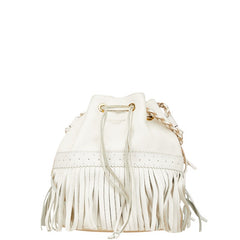 ジェイアンドエムデヴィッドソン カーニバルM ハンドバッグ ホワイト レザー レディース J&M Davidson 【中古】