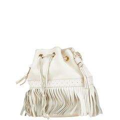 ジェイアンドエムデヴィッドソン カーニバルM ハンドバッグ ホワイト レザー レディース J&M Davidson 【中古】