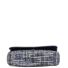 シャネル CCフィリグリー ココマーク パイソン型押し チェーン ショルダーバッグ ネイビー ツイード レザー レディース CHANEL 【中古】