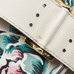 バーバリー チェック バックルトート 花 フラワー モチーフ ハンドバッグ ワンショルダーバッグ 2WAY ベージュ グリーン マルチカラー レザー レディース BURBERRY 【中古】