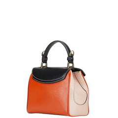 トッズ T タイムレス ハンドバッグ ショルダーバッグ 2WAY オレンジ ブラック ベージュ レザー レディース TOD’S 【中古】