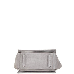 ポロ ラルフローレン クロコ ミニ スローン サッチェル ハンドバッグ ショルダーバッグ 2WAY グレー スウェード レザー レディース POLO RALPH LAUREN 【中古】