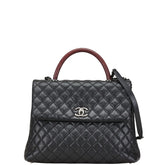 シャネル マトラッセ ココマーク リザード型押し ハンドバッグ チェーンショルダーバッグ A92992 ブラック ワインレッド キャビアスキン レディース CHANEL 【中古】