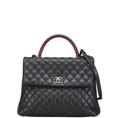 シャネル マトラッセ ココマーク リザード型押し ハンドバッグ チェーンショルダーバッグ A92992 ブラック ワインレッド キャビアスキン レディース CHANEL 【中古】