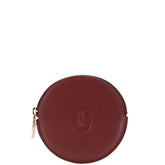 カルティエ マストライン コインケース 小銭入れ ワインレッド レザー レディース CARTIER 【中古】