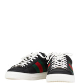 グッチ ACE エース シェル クロコ型押し スニーカー サイズ:8 800891 ブラック レッド ナイロン レザー メンズ GUCCI 【中古】