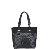 シャネル パリビアリッツトートPM トートバッグ A34208 ブラック PVC キャンバス レディース CHANEL 【中古】