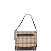 バーバリー ノバチェック シャドーホース ワンショルダーバッグ ベージュ ブラウン キャンバス レザー レディース BURBERRY 【中古】
