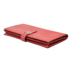 エルメス ベアン スフレ 長財布 □Q刻印 2013年 ピンク系 シルバー金具 レザー レディース HERMES 中古