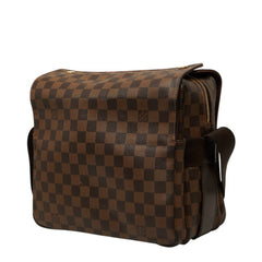 ルイ ヴィトン ダミエ ナヴィグリオ 斜め掛け ショルダーバッグ N45255 ブラウン PVC レザー レディース LOUIS VUITTON 中古