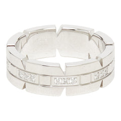 カルティエ タンクフランセーズ リング 指輪 #51 ダイヤモンド K18WG ホワイトゴールド 750 レディース CARTIER 中古