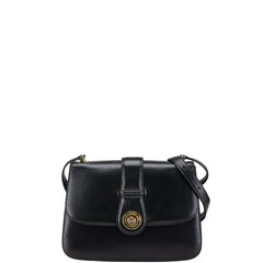 グッチ インターロッキングG 斜め掛け ショルダーバッグ ブラック レザー レディース GUCCI 【中古】