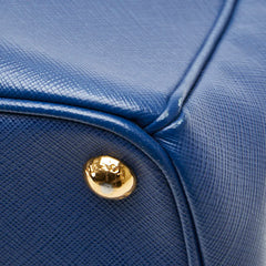 プラダ 三角ロゴプレート ハンドバッグ ブルー サフィアーノ レディース PRADA 【中古】