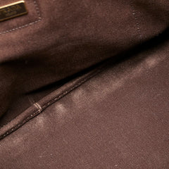 プラダ 三角ロゴプレート カナパL ハンドバッグ トートバッグ ブラウン キャンバス レディース PRADA 【中古】