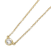 ティファニー バイザヤード ダイヤモンド ネックレス K18YG イエローゴールド レディース TIFFANY&Co. 【中古】