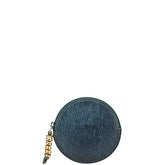 ロエベ ラウンド ツイスト金具 コインケース グリーン レザー レディース LOEWE 【中古】