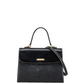 バーバリー ノバチェック ハンドバッグ ショルダーバッグ 2WAY ブラック レザー レディース BURBERRY 【中古】