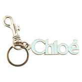 クロエ ロゴ チャーム バッグチャーム ゴールド ライトブルー メッキ レディース Chloe 【中古】