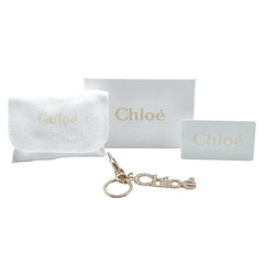 クロエ ロゴ ラインストーン チャーム バッグチャーム ゴールド メッキ レディース Chloe 【中古】
