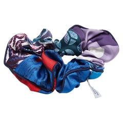 エルメス クラウディア シュシュ ヘアアクセサリー ブルー マルチカラー シルク レディース HERMES 【中古】