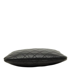 シャネル ユニフォーム ココマーク ココボタン マトラッセ 斜め掛け ショルダーバッグ ポシェット ブラック レザー レディース CHANEL 中古