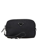 プラダ ヴェラ Re-Nylon トライアングルロゴ ポーチ 小物入れ ブラック ナイロン レディース PRADA 中古