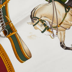 エルメス カレ90 REPRISE 乗馬風景 スカーフ ワインレッド マルチカラー シルク レディース HERMES 【中古】