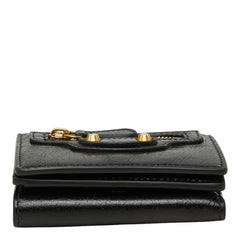 バレンシアガ ル シティ 三つ折り財布 コンパクトウォレット 810669 ブラック レザー レディース BALENCIAGA 中古
