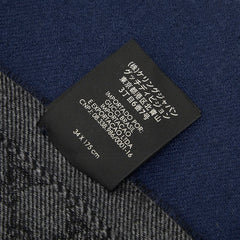 グッチ GGロゴジャカード マフラー グレー ネイビー ウール レディース GUCCI 中古