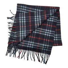 バーバリー ノバチェック マフラー ネイビー カシミヤ レディース BURBERRY 中古