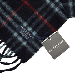 バーバリー ノバチェック マフラー ネイビー カシミヤ レディース BURBERRY 中古