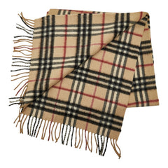 バーバリー ノバチェック マフラー ベージュ カシミヤ レディース BURBERRY 中古