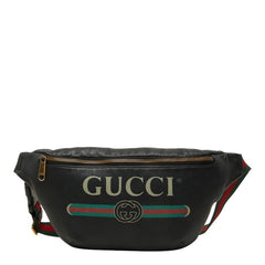 グッチ シェリーライン ボディバッグ ウエストポーチ 530412 ブラック レザー レディース GUCCI 中古