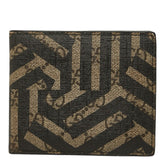 グッチ GGカレイド 二つ折り財布 406557 ベージュ ブラック PVC レディース GUCCI 中古