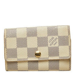 ルイ ヴィトン ダミエ アズール ミュルティクレ6 キーケース 6連 N61745 ホワイト PVC レザー レディース LOUIS VUITTON 中古